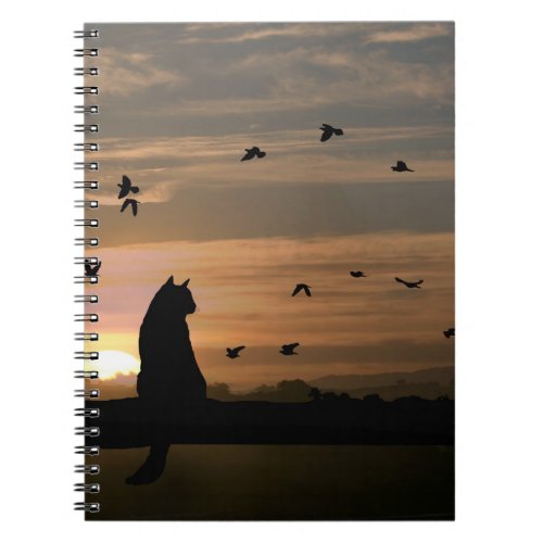 Cat and Birds Notebook