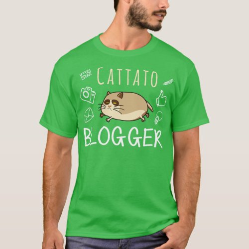 Cat and Blogger Cattato Blogger T_Shirt