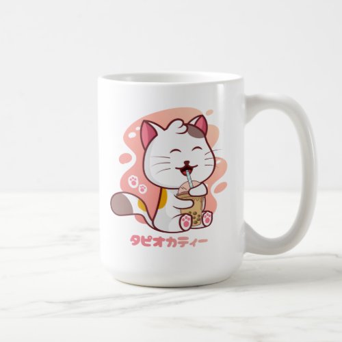 Cat And Boba Milk Tea Anime Kawaii Coffee Mug
