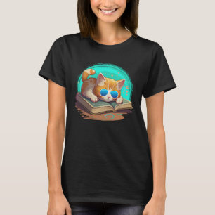 Cat  and Bookworm Book  Books and Cat fans  1 T-Shirt