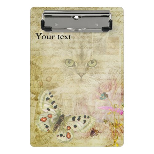 Cat and Butterflies Collage  Mini Clipboard