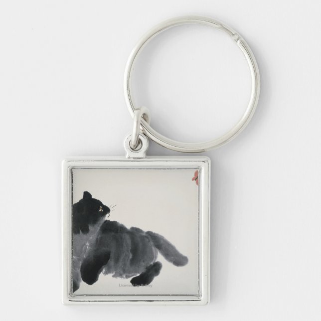 Cat and Butterfly Keychain (Front)