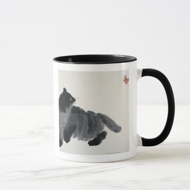 Cat and Butterfly Mug (Right)