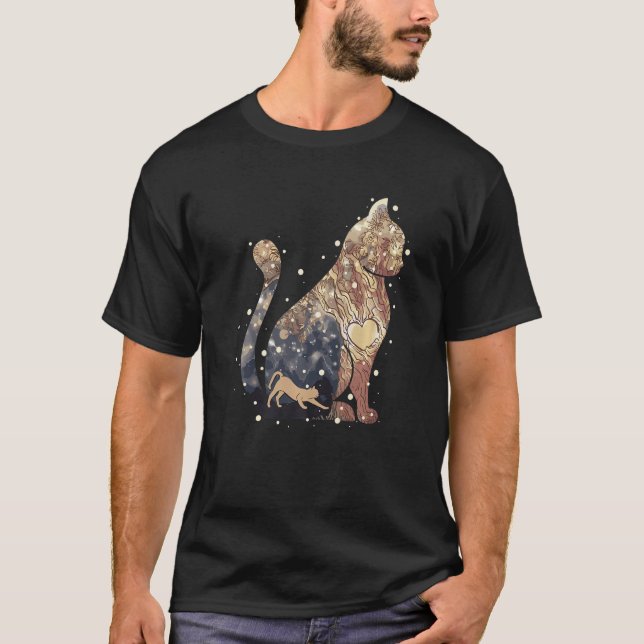 Cat and Cat silhouette and fairytale with fairy wo T-Shirt (Front)