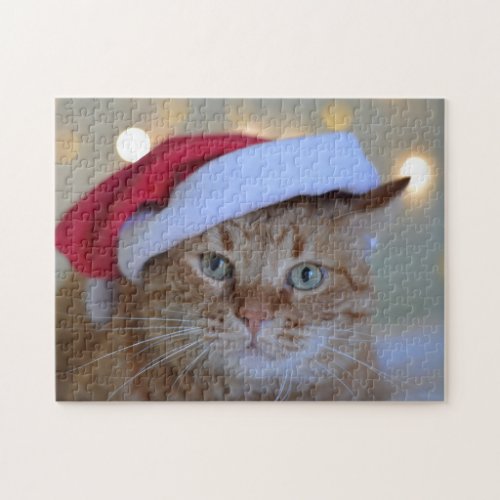 Cat and Christmas lights Jigsaw Puzzle
