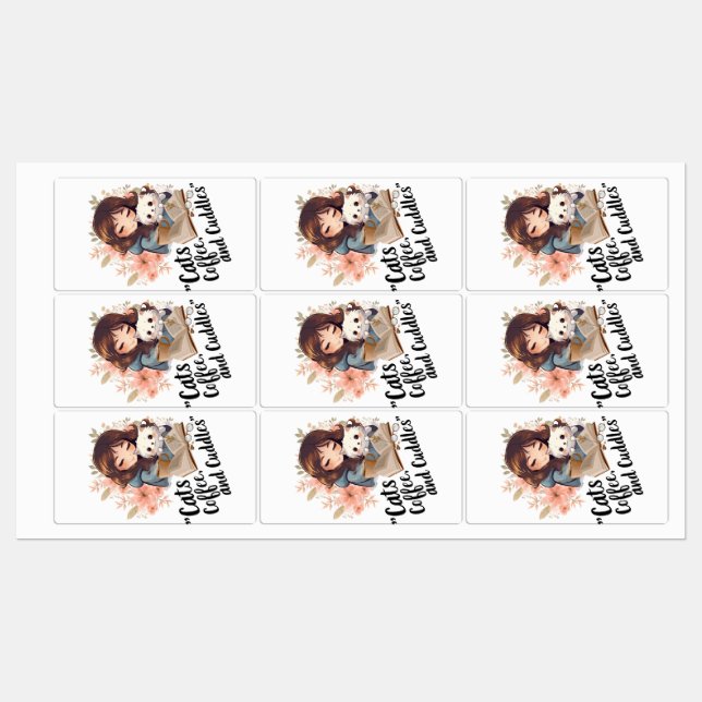 cat and coffee labels (Sheet)