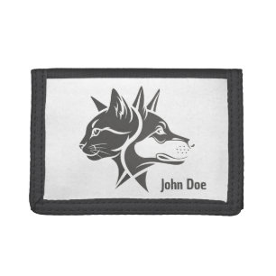 Cat and Dog 2 Sides-Face Tri-fold Wallet