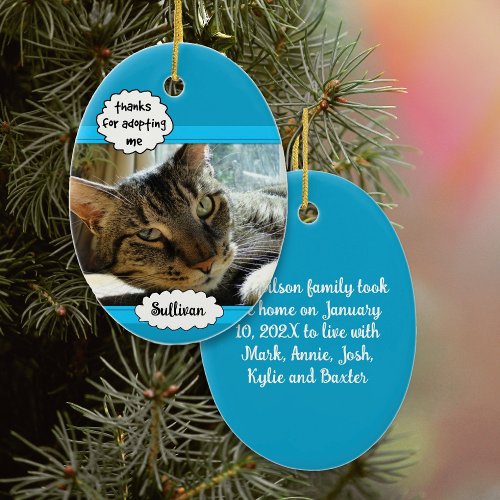 Cat and Dog Adoption Photo Family Pet Ornament