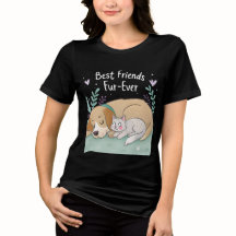 Cat and dog best friends forever
