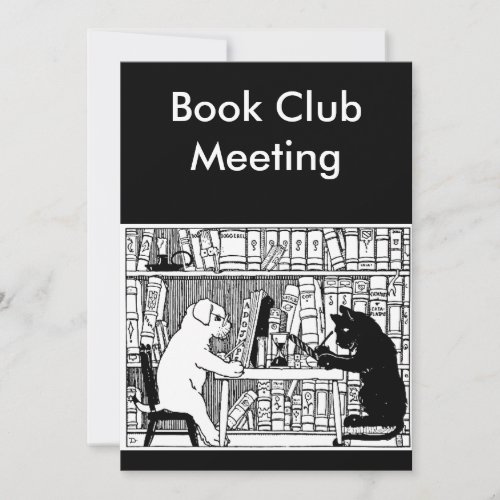 Cat and Dog Book Club Invite