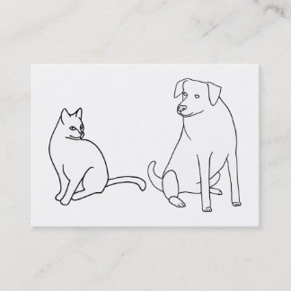 Cat and Dog Coloring Business Cards