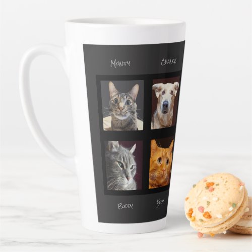 Cat And Dog Cute Pet Collage Latte Mug