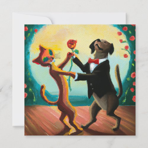 Cat and Dog Dancing Tango in Dance Club AI Art