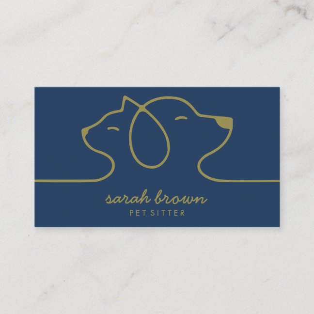 Cat and Dog Drop In Pet Sitting Service Business Card