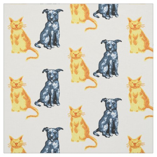 Cat and dog fabric
