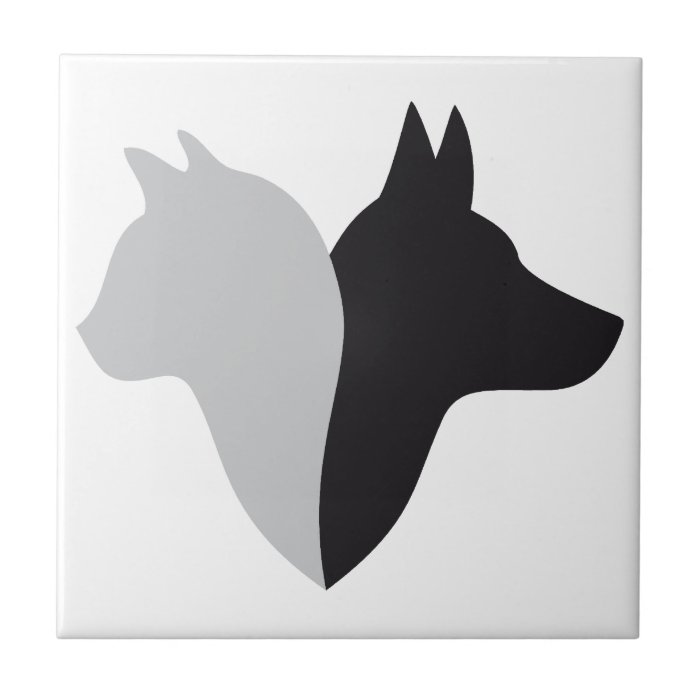 cat and dog head silhouette tiles