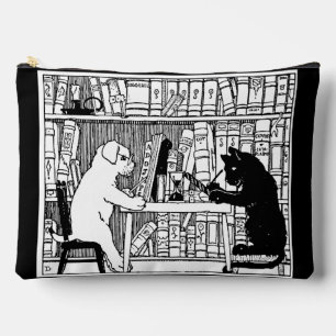 Cat and Dog in the Library Accessory Pouch