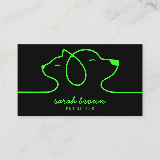 Cat and Dog Logo for Veterinarian Business Card