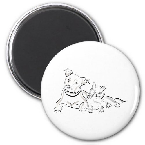 Cat and dog  magnet