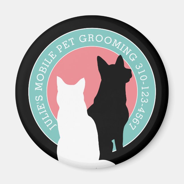 Cat and Dog Mobile Pet Groomer Magnet (Front)