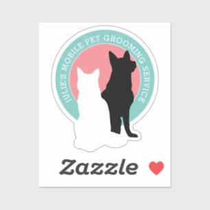 Cat and Dog Mobile Pet Groomer Sticker