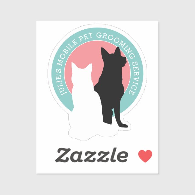 Cat and Dog Mobile Pet Groomer Sticker (Sheet)