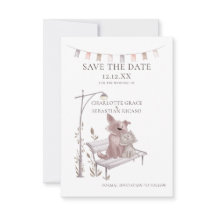 Cat And Dog on Bench Animal Save The Date Wedding