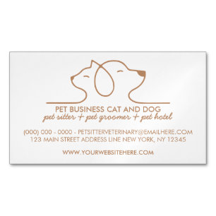 Cat and Dog Pet Boarding Service Business Card Magnet