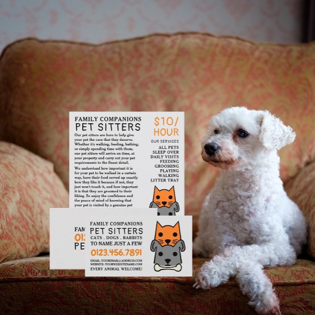 Cat and Dog, Pet Sitting Service Advertising Flyer (Creator Uploaded)