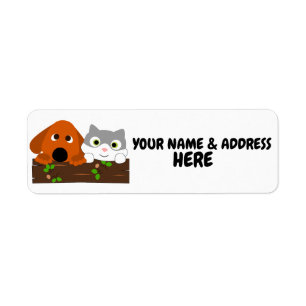CAT AND DOG RETURN ADDRESS LABELS