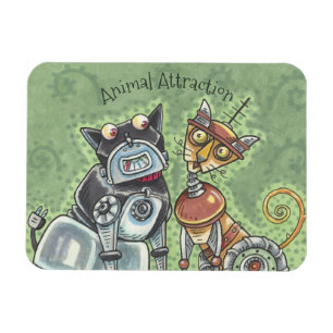 Cat And Dog Robots MAGNET *Customize