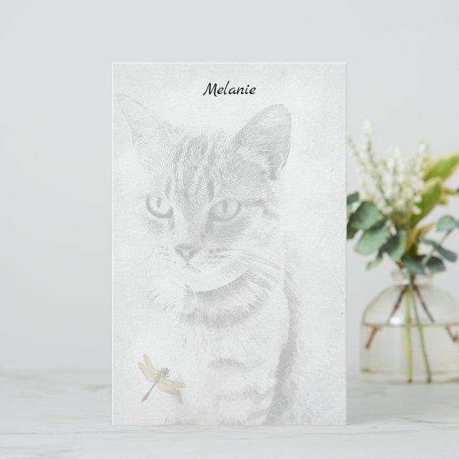 Cat and Dragonfly  Stationery (Creator Uploaded)
