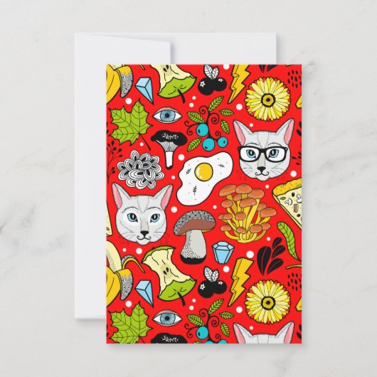 Cat and egg on red (Front)