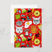 Cat and egg on red (Front/Back)