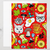 Cat and egg on red (Front/Back)