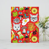 Cat and egg on red (Standing Front)