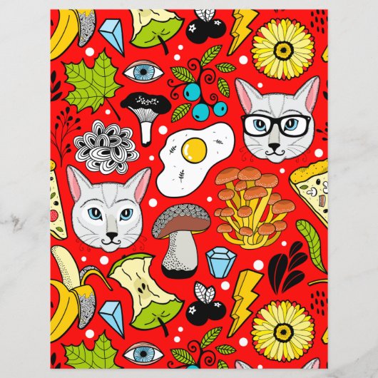 Cat and egg on red (Front)