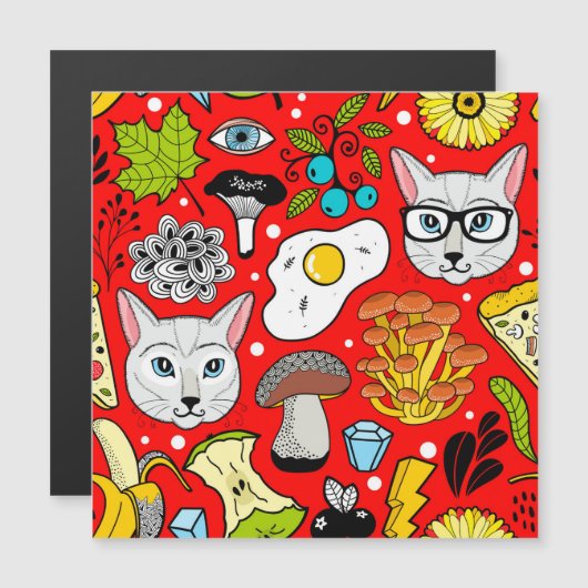 Cat and egg on red (Front/Back)