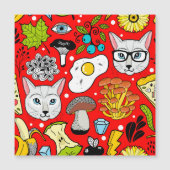Cat and egg on red (Front)