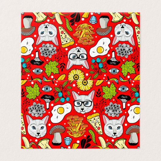 Cat and egg on red (Outside Unfolded)