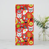 Cat and egg on red (Standing Front)