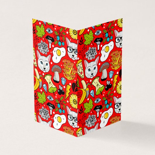 Cat and egg on red (Outside)