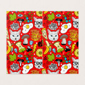 Cat and egg on red (Outside Unfolded)