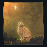 Cat and Fairy Bandana<br><div class="desc">Beautiful fantasy scene of Cat and Fairy</div>