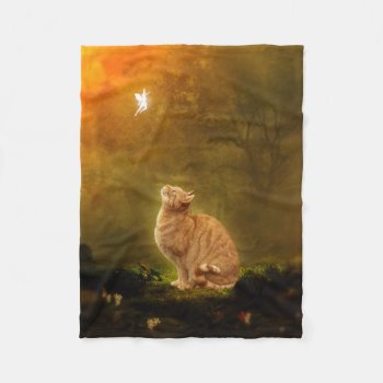 Cat And Fairy Fleece Blanket by CaptainScratch at Zazzle