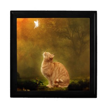 Cat And Fairy Keepsake Box by CaptainScratch at Zazzle