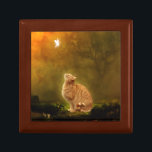 Cat and Fairy Keepsake Box<br><div class="desc">Beautiful fantasy scene of Cat and Fairy</div>