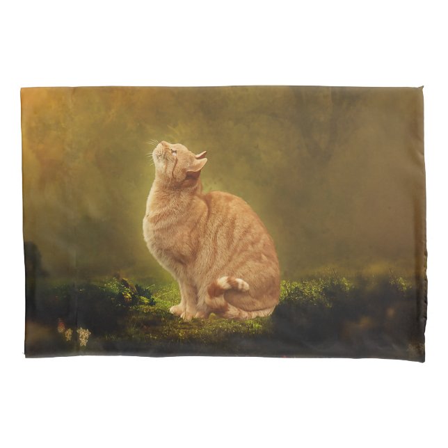 Cat and Fairy (no fairy) Pillow Case (Front)