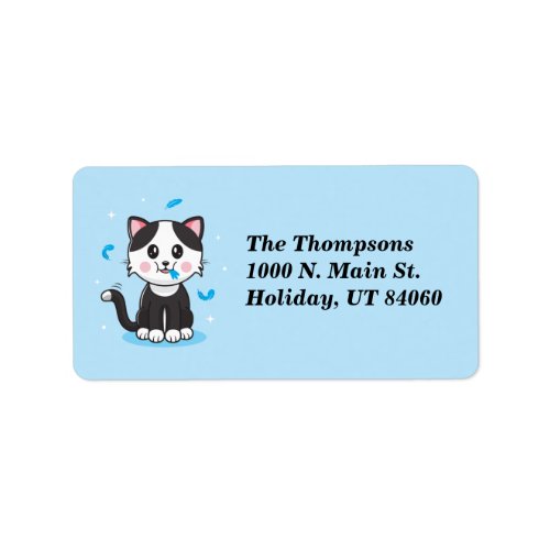 Cat and Feathers  Return Address Labels
