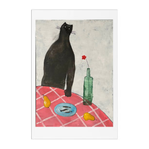 Cat and fish acrylic print